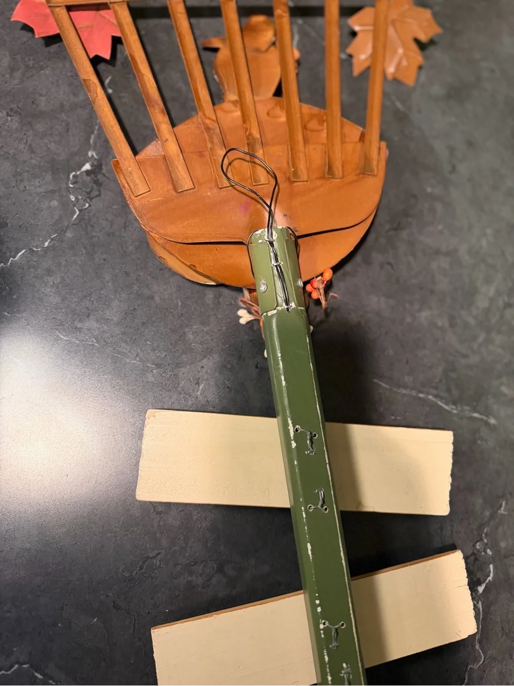 Decorative Metal Thanksgiving Turkey Rake Wall Hanging